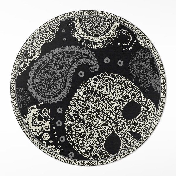Covor rotund din vinil Craniu decorativ