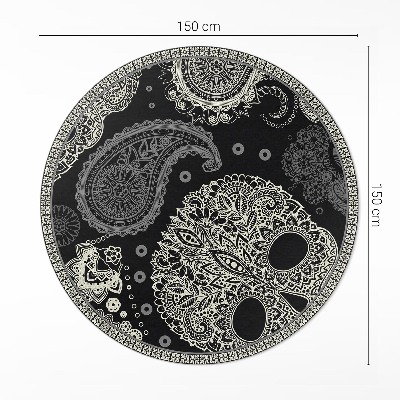 Covor rotund din vinil Craniu decorativ