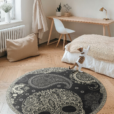 Covor rotund din vinil Craniu decorativ