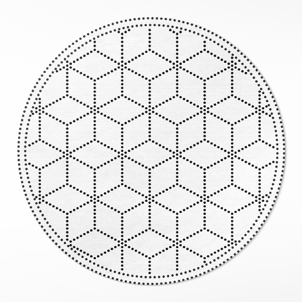 Covor rotund din vinil Cuburi 3D cu puncte moderne