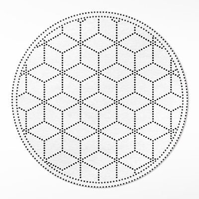 Covor rotund din vinil Cuburi 3D cu puncte moderne
