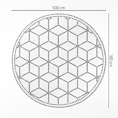 Covor rotund din vinil Cuburi 3D cu puncte moderne