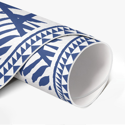 Covor rotund din vinil Ilustrație monocromă cu frunze tropicale