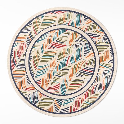 Covor rotund din vinil Frunze colorate abstracte boho