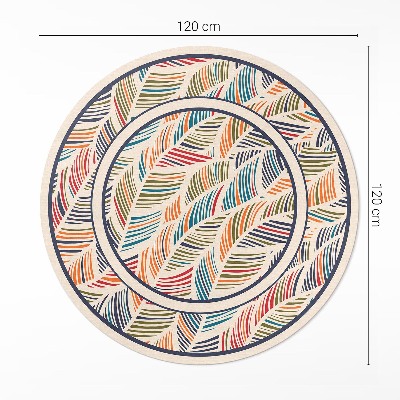 Covor rotund din vinil Frunze colorate abstracte boho