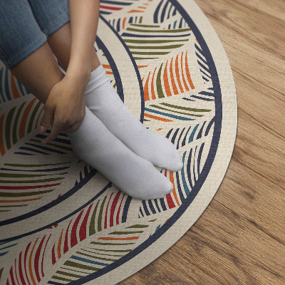 Covor rotund din vinil Frunze colorate abstracte boho
