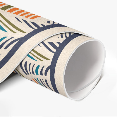Covor rotund din vinil Frunze colorate abstracte boho