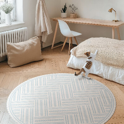 Covor rotund din vinil Model modern la modă în formă de heringbone