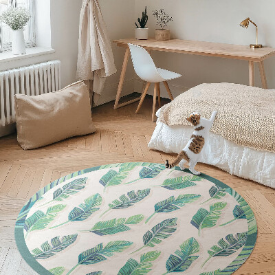Covor rotund din vinil Pene boho într-un stil delicat