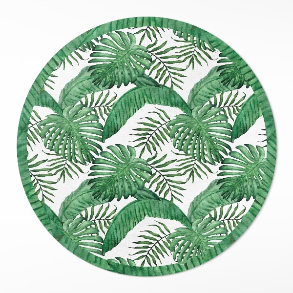 Covor rotund din vinil Frunze de plante tropicale