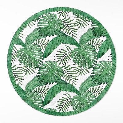 Covor rotund din vinil Frunze de plante tropicale