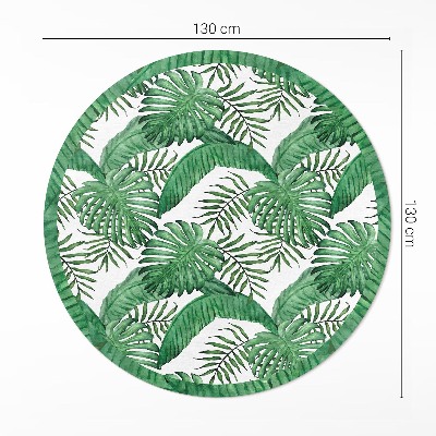Covor rotund din vinil Frunze de plante tropicale