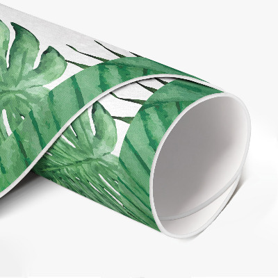 Covor rotund din vinil Frunze de plante tropicale