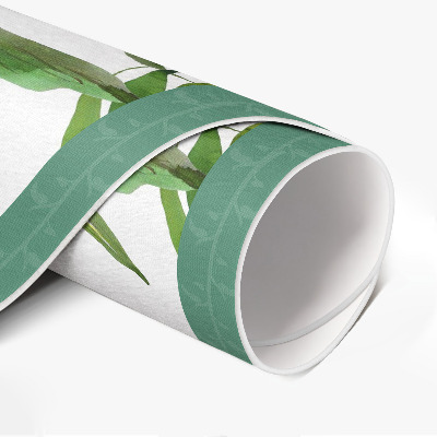 Covor rotund din vinil Frunze de plante verzi