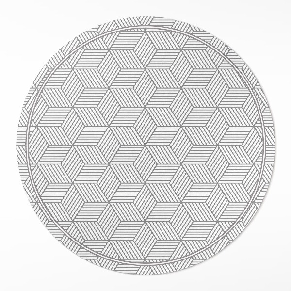 Covor rotund din vinil Mozaic geometric model fin