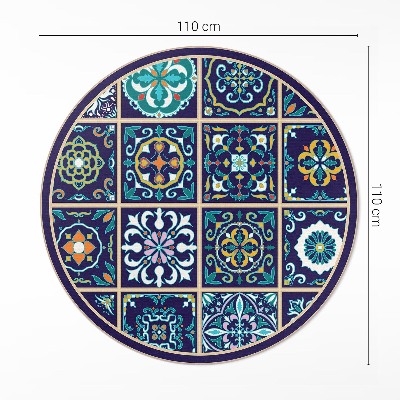 Covor rotund din vinil Plăci elegante întunecate
