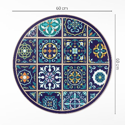 Covor rotund din vinil Plăci elegante întunecate
