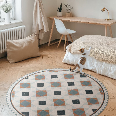 Covor rotund din vinil Plăci frumoase cu mozaic geometric