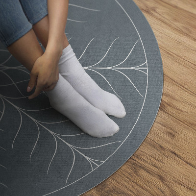 Covor rotund din vinil Model liniar minimalist în formă de heringbone