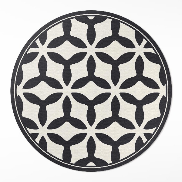 Covor rotund din vinil Model geometric modern
