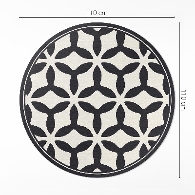 Covor rotund din vinil Model geometric modern