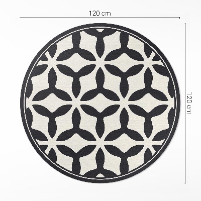 Covor rotund din vinil Model geometric modern