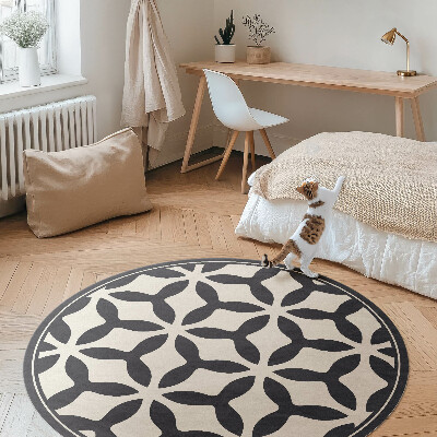 Covor rotund din vinil Model geometric modern