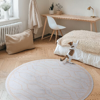 Covor rotund din vinil Model de linii pe marmură