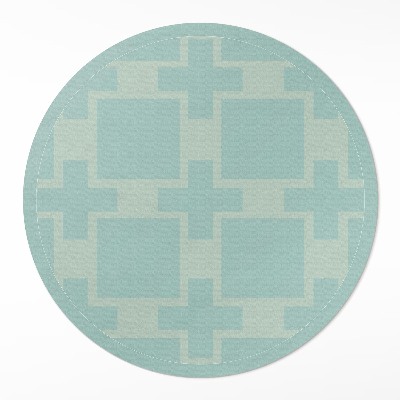 Covor rotund din vinil Plusuri și pătrate abstracte