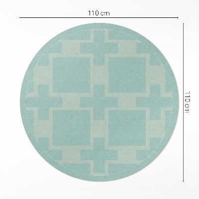 Covor rotund din vinil Plusuri și pătrate abstracte