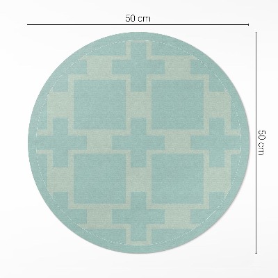 Covor rotund din vinil Plusuri și pătrate abstracte