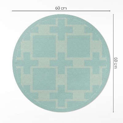 Covor rotund din vinil Plusuri și pătrate abstracte