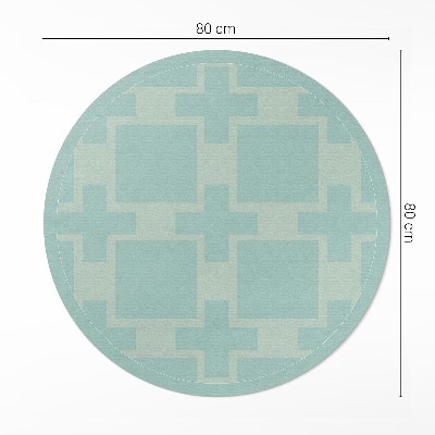 Covor rotund din vinil Plusuri și pătrate abstracte