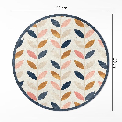 Covor rotund din vinil Frunze fine acuarelă stil boho