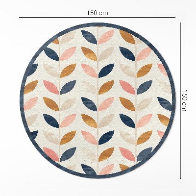 Covor rotund din vinil Frunze fine acuarelă stil boho