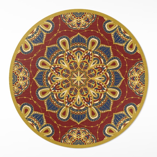 Covor rotund din vinil Model oriental mandala bogat decorat