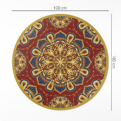 Covor rotund din vinil Model oriental mandala bogat decorat