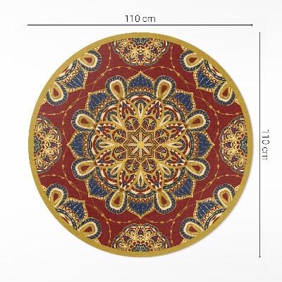 Covor rotund din vinil Model oriental mandala bogat decorat