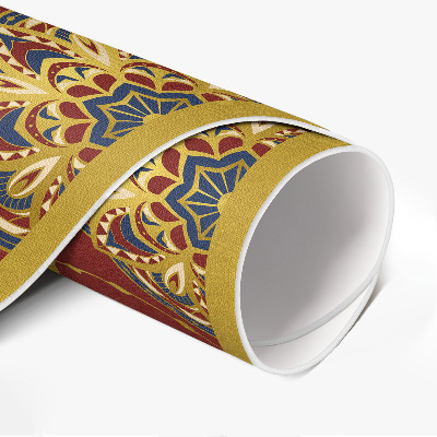 Covor rotund din vinil Model oriental mandala bogat decorat