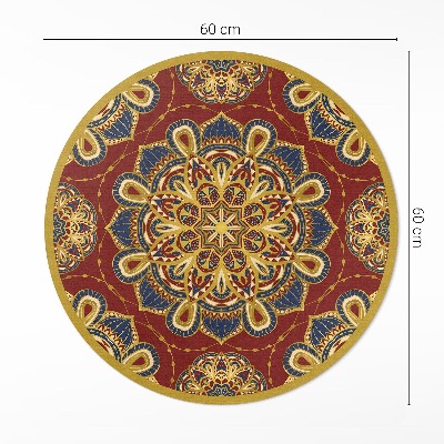 Covor rotund din vinil Model oriental mandala bogat decorat