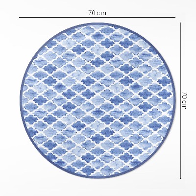 Covor rotund din vinil Plăci de mozaic mediteranean în acuarelă