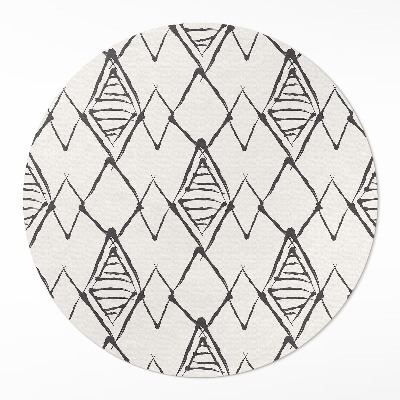 Covor rotund din vinil Model de vârfuri de munte boho abstract
