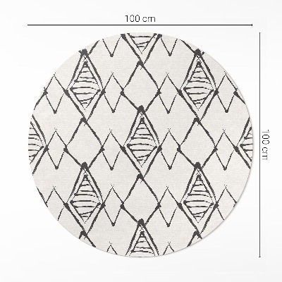 Covor rotund din vinil Model de vârfuri de munte boho abstract
