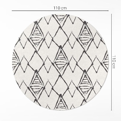 Covor rotund din vinil Model de vârfuri de munte boho abstract