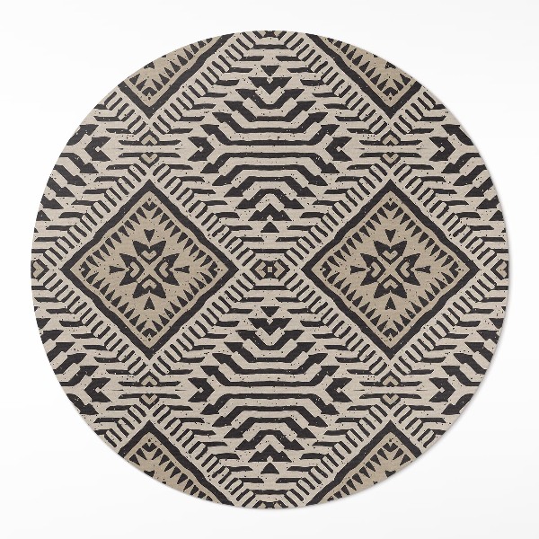 Covor rotund din vinil Ornamente boho cu design indian