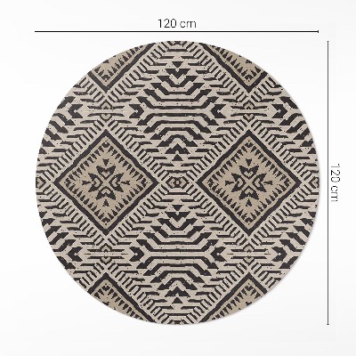 Covor rotund din vinil Ornamente boho cu design indian