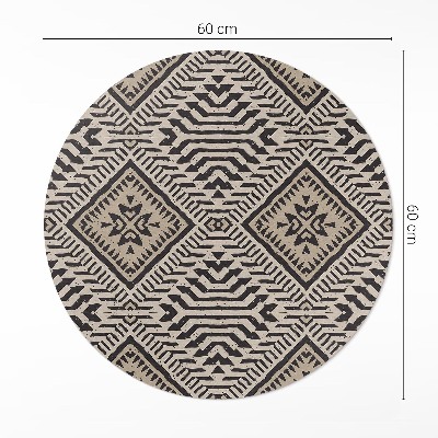 Covor rotund din vinil Ornamente boho cu design indian