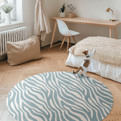 Covor rotund din vinil Valuri abstracte boho în albastru pastel