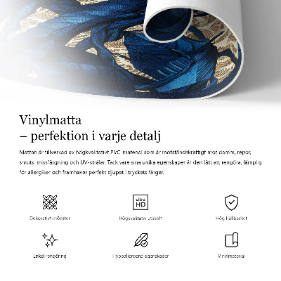 Covor rotund din vinil Valuri abstracte boho în albastru pastel