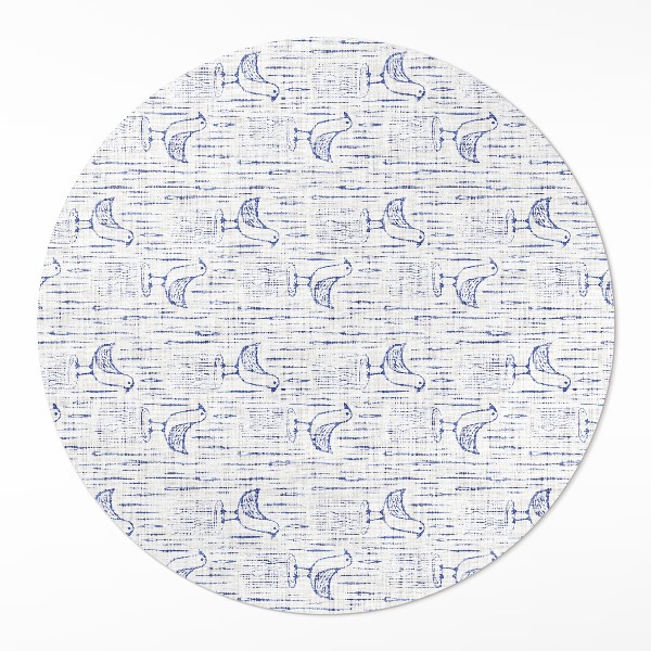 Covor rotund din vinil Păsări desenate model boho regulat delicat